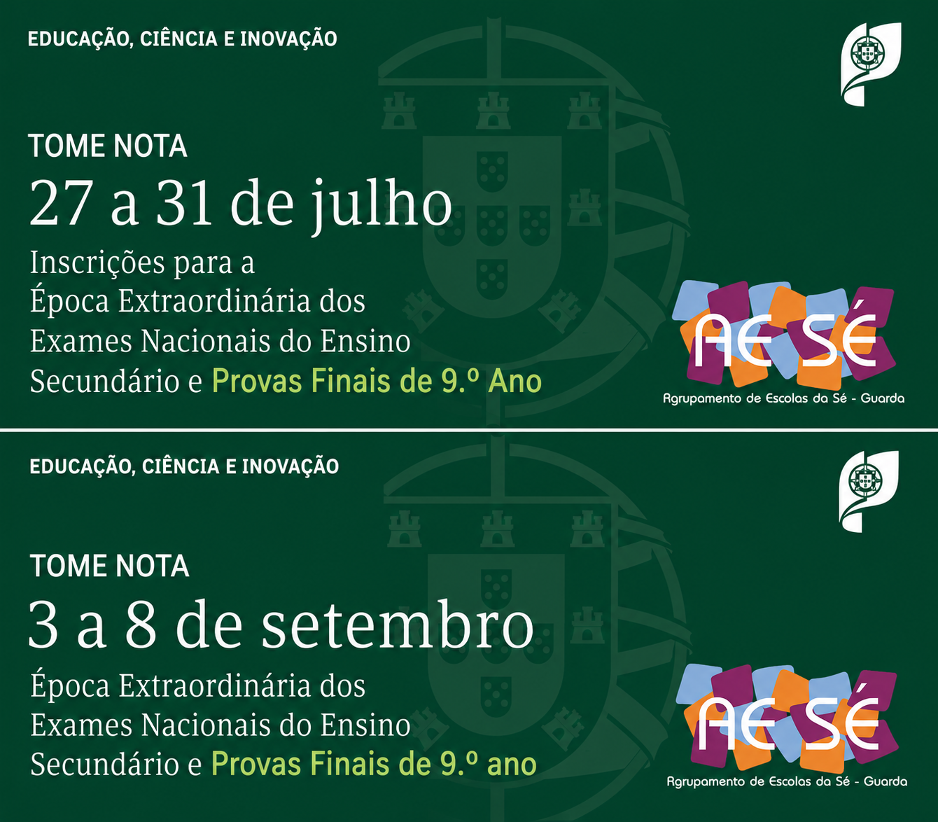 Exames / Provas nacionais – AESE